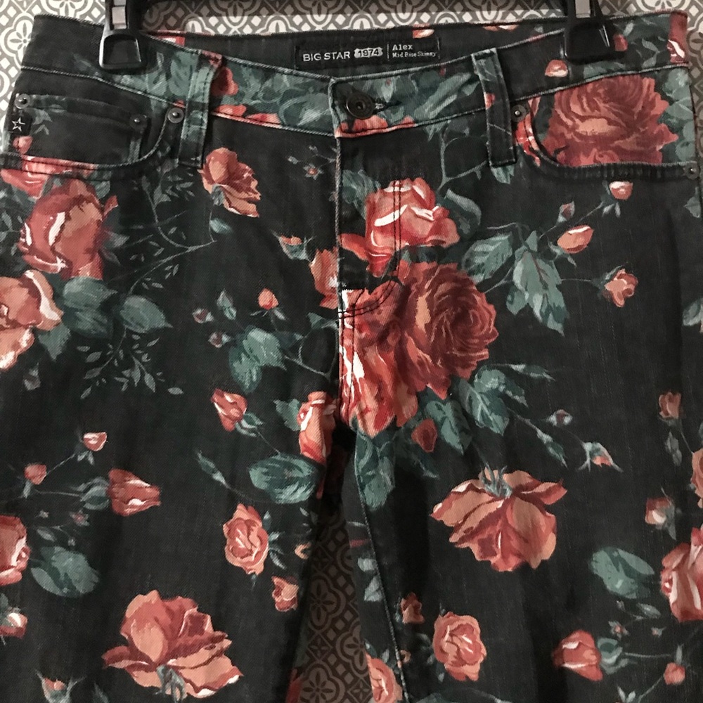 Big Star Alex Mid rise skinny floral jeans - Picture 3 of 4